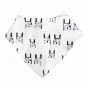 Bunnies Bandanna Bib | White