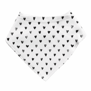 Hearts Bandanna Bib | White