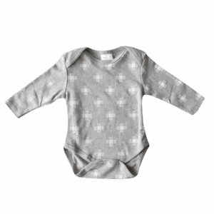 Long Sleeve Onesie | Grey Crosses | 6-9 Months
