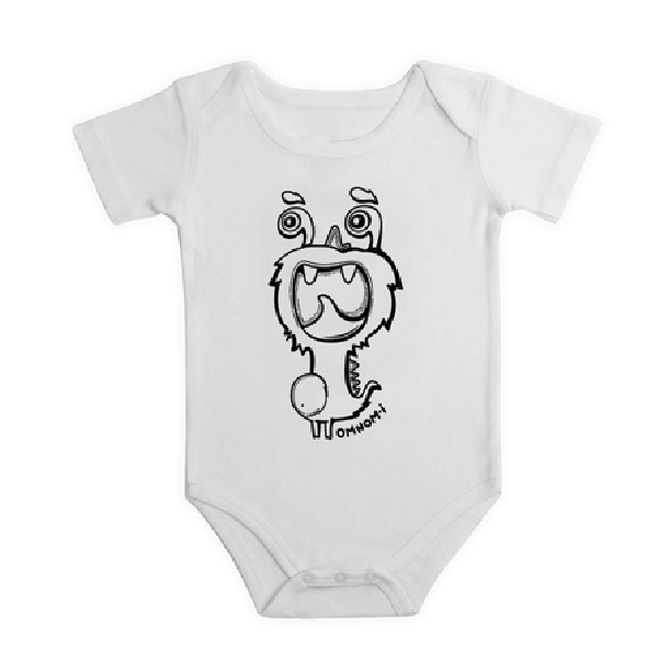 Short Sleeve Onesie/White/6-9 months