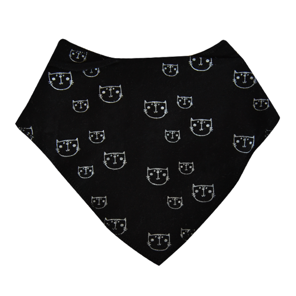 Cats Bandanna Bib | Black