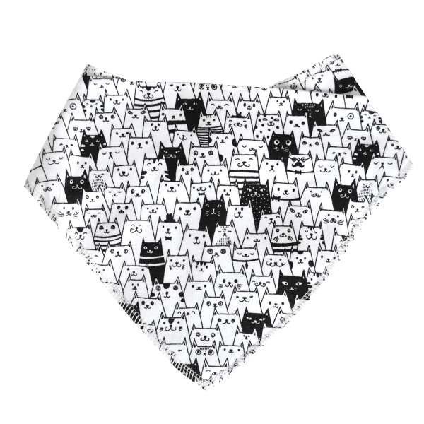 Cats Bandanna Bib | White