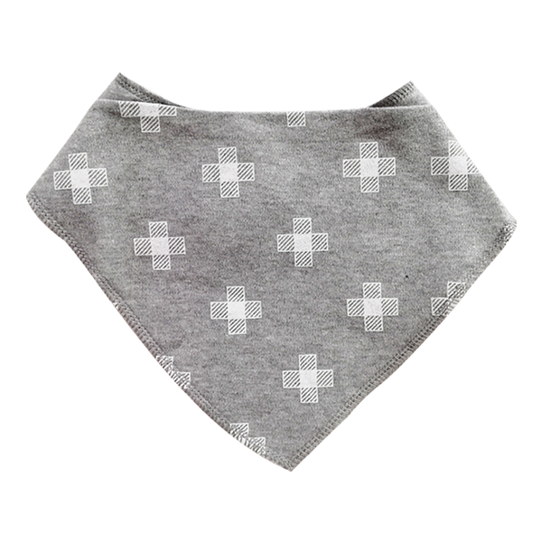 Crosses Bandanna Bib | Grey