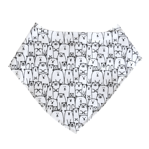 Polar bear Bandanna Bib | White