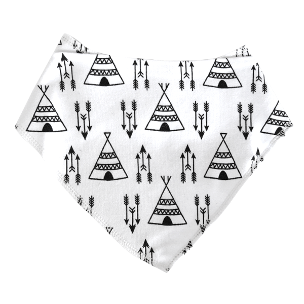 Teepee Bandanna Bib | White