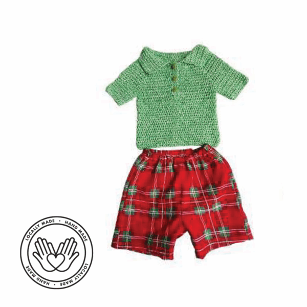 Fruitful Safari Plaid Knit Polo Set